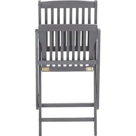 vidaXL Gartenstuhl klappbar 48 x 57 x 91 cm grau 2 St.