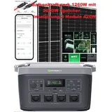 1260W Solaranlage Komplettpaket inkl. 2000W Speicher Garten Pool WIFI