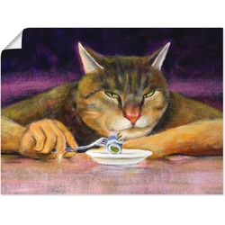 Artland Wandbild Katzenjammer, Haustiere (1 St), als Leinwandbild, Poster in verschied. Größen lila