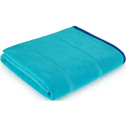Strandtuch S.OLIVER "s. Oliver Strandtuch", blau (türkis, blau), B:90cm L:180cm, Walkfrottier, Walkfrottier, Handtücher (Packung), leichte Qualität