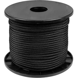 Paracord Camping Seil | Allzweck Tau Rolle | 5 mm Dicke / 70 m Länge | Schwarz EINHEITSFARBE No Size