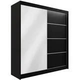 altdecor Kleiderschrank Schwarz Holzwerkstoff, 200x215x61 cm Schlafzimmer, Kleiderschränke