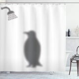 zhwe Duschvorhang 240x200 Pinguin Duschrollo Wasserabweisend Anti-Schimmel mit 12 Duschvorhangringen, 3D Bedrucktshower Shower Curtains, für Duschrollo für Badewanne Dusche