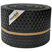 zaunzu® zaun zu® Sichtschutz Rattan PE für Doppelstabmatten Schwarz 26m
