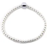 FIRETTI Perlenarmband 4mm mit Glasperle creme-silberfarben 50049247-19 Größe 19 cm
