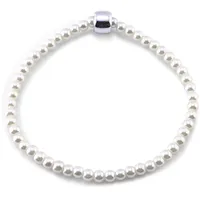 FIRETTI Perlenarmband 4mm mit Glasperle creme-silberfarben 50049247-19 Größe 19 cm