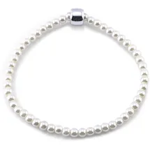 FIRETTI Perlenarmband 4mm mit Glasperle creme-silberfarben 50049247-19 Größe 19 cm