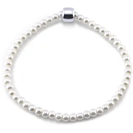 FIRETTI Perlenarmband 4mm mit Glasperle creme-silberfarben 50049247-19 Größe 19 cm