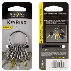 Nite Ize KeyRing, Schlüsselkarabinerhaken, Edelstahl, Edelstahl, 22 g