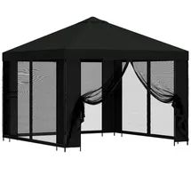 vidaXL Garten Pavillon 3 x 3 m inkl. 4 Seitenteile Schwarz