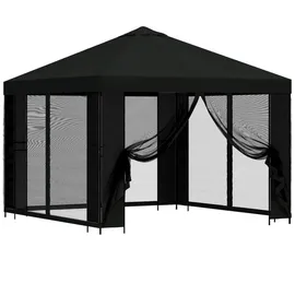 vidaXL Garten Pavillon 3 x 3 m inkl. 4 Seitenteile Schwarz