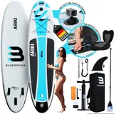 Bluemarina Stand Up Paddle Board Ariki aufblasbar - 5 JAHRE GARANTIE - bis 120 kg Tragkraft - inkl. Doppelhub Pumpe & Rucksack - 305x76x15cm - SUP Paddling (Classic 305 cm)
