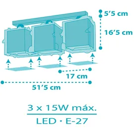 Dalber 63353 - Kinder-Deckenleuchte ROCKET Blau