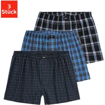 H.I.S. Webboxer kariert blau S 3er Pack