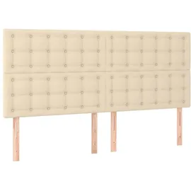 vidaXL Boxspringbett mit Matratze Creme 160x200 cm Stoff