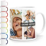 SpecialMe Tasse personalisiert Foto-Collage Text Fototasse bis zu 7 Fotos Fotogeschenk Kaffeetasse Bild selbst gestalten weiß standard