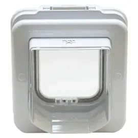 Cat Mate Elite Mikrochip-Katzenklappe mit 4-Wege-Verriegelung und Timer Weiß