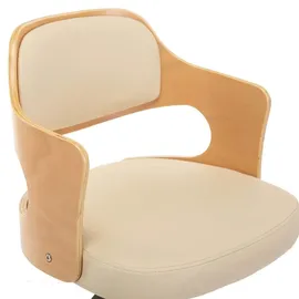 vidaXL Drehbarer Bürostuhl Kunstleder Creme