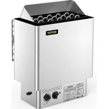 Vevor 9KW Saunaofen, 380V-415V, Nass- und Trocken-Elektrosaunaofen mit eingebauter Steuereinheit, Edelstahlsaunaofen - Weiß