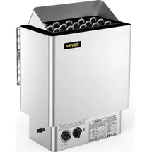 Vevor 9KW Saunaofen, 380V-415V, Nass- und Trocken-Elektrosaunaofen mit eingebauter Steuereinheit, Edelstahlsaunaofen - Weiß