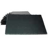 MamboCat Servierplatte 12er Set Schieferplatte 20x30 cm - 23464665, Schiefer schwarz