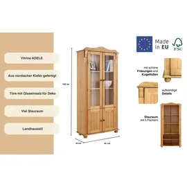OTTO home Vitrine Adele 4-türig 185 x 0 x 0 cm Beige