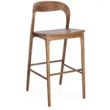 Barhocker Miley aus Teakholz, skandinavisches Design, natur, 4-Fuß-Gestell, für Indoor