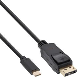 InLine® USB Display Kabel, USB Typ-C Stecker zu DisplayPort Stecker DP Alt Mode, 4K2K, schwarz, 1m