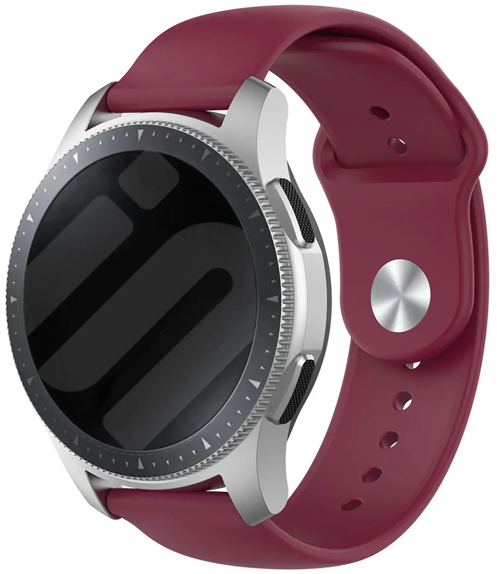 Strap-it Gard Pro Health Smartwatch 2+ Armband Silikon 'Sport' für Gard Pro Health Smartwatch 2+ - Weinrot - Druckknopf Verschluss