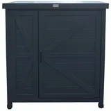 HABAU Gartenschrank (Logan) anthrazit, Wetterfester Outdoor-schrank für Garten, Terrasse und Balkon, 80 X 45 X 91 Cm
