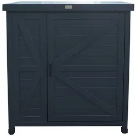 HABAU Gartenschrank (Logan) anthrazit, Wetterfester Outdoor-schrank für Garten, Terrasse und Balkon, 80 X 45 X 91 Cm