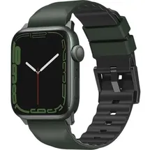 Uniq Linus Apple Watch Series 4/5/6/7/8/SE/SE2/Ultra 42/44/45mm. Airosoft Silicone zielony/mos (42 mm, 44 mm, 45 mm, Kunststoff, Silikon), Uhrenarmband, Grün