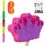 relaxdays Papierdekoration 4 tlg. Pinata Set Krone gelb|lila|rosa