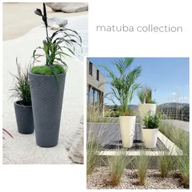 Prosperplast SLIM MATUBA 57L Pflanzgefäß, mit Tank, Abmessungen (mm) 400x400x780, Farbe Anthrazit