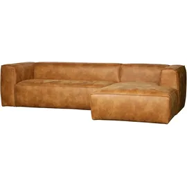 Woood Eckcouch Leder 3-Sitzer Cognac