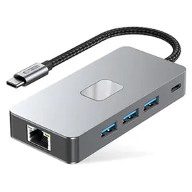 TECH-PROTECT HB05 HUB 9in1 Adapter USB-C + USB2.0 Usb3.0 Hdmi 4K 60Hz SD / TF Pd100W Rj45 - Grau