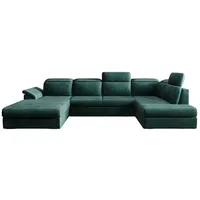 Luxusbetten24 Schlafsofa Designer Sofa Emiliano, mit Schlaf- und Klappfunktion grün