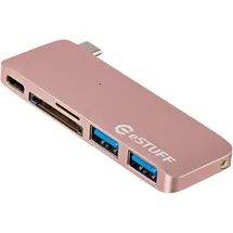 ESTUFF USB C Slot-in Hub (USB-C, 5 Ports), Dockingstation + USB Hub, Rosa