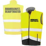 Fassbender-Druck WARNWESTEN - BRANDSCHUTZBEAUFTRAGTER Sicherheitsweste GELB aus Softshell - Gelb Warnweste nach EN ISO 20471 zertifiziert - Unisex und hochwertigem Reflektorstreifen (Gr. XXL) - XXL