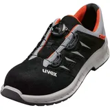 Uvex 2 Trend Halbschuh mit BOA Fit System, Sicherheitsschuhe S1 P SRC, Arbeitsschuhe für Herren, Schwarz/Grau/Orange, Größe 38