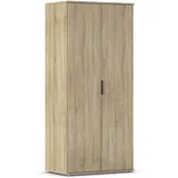 Rauch Möbel Essea, Drehtürenschrank, Kleiderschrank, Garderobe, Schrank mit Stauraum, 2-türig, Farbe Eiche Sonoma, 85x188x52cm