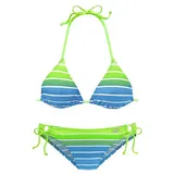 VENICE BEACH Triangel-Bikini Damen türkis-gestreift Gr.34 Cup C/D