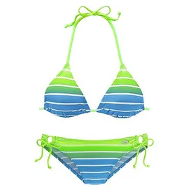 VENICE BEACH Triangel-Bikini Damen türkis-gestreift Gr.34 Cup C/D