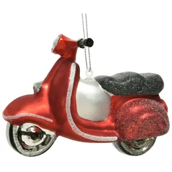 Weihnachtsbaumschmuck Roller Scooter Anhänger Geschenk Retro H: 7cm rot