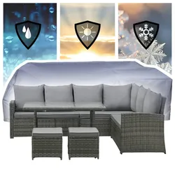 SVITA MONROE Garten-Lounge Set Polyrattan Lounge-Möbel Sitzgruppe