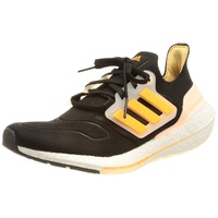 adidas Ultraboost 22 Running Shoe, Carbon/Flash Orange/Ecru Tint, 38