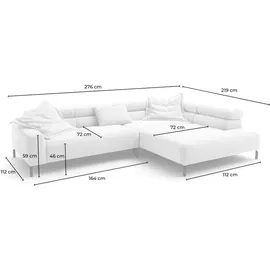 KAWOLA Ecksofa DELIA Grün Cord