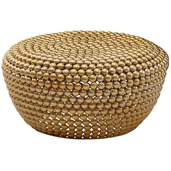 KADIMA DESIGN Beistelltisch BIFERNO: Orientalisches Design, goldfarbenes Aluminium, abgerundete Form, verschiedene Größen.