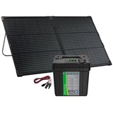 Solarstrom-Set: LiFePO4-Akku mit 100-W-Solarpanel, 768 Wh, 12 V DC, PD