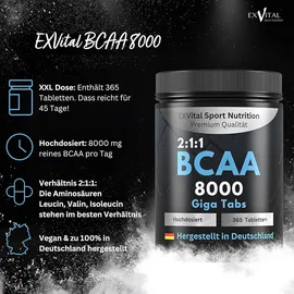 Exvital BCAA 8000 Giga Tabs neutral Tabletten 365 St.